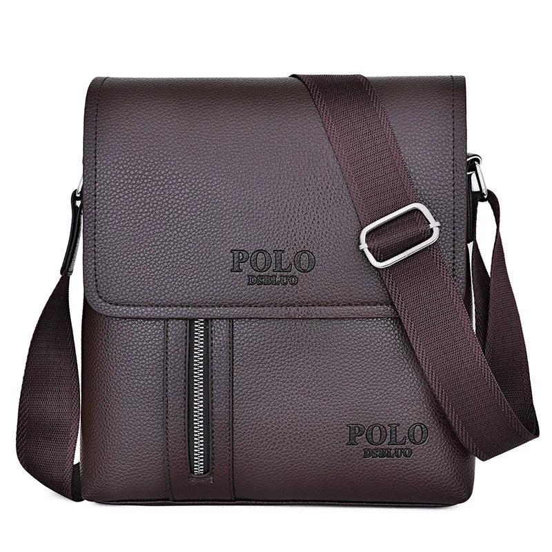 Bolsa de ombro de couro luxuosa para homens, bolsa crossbody de grande capacidade, bolsas de mensageiro masculinas de marca luxuosa