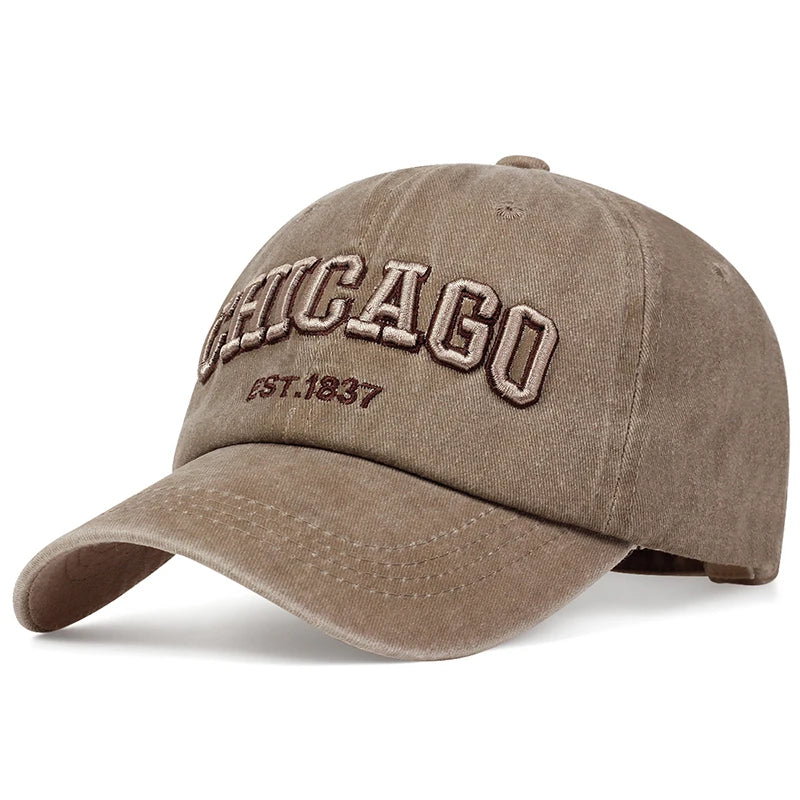 CHICAGO-Boné de beisebol unissex, chapéu snapback de algodão, bonés de camionista hip hop para homens e mulheres, novo, primavera e verão