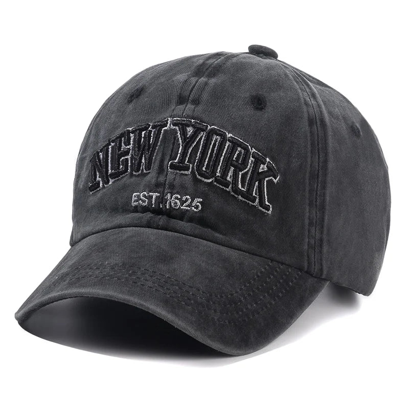 Boné de algodão lavado nova iorquino para homens e mulheres, bonés de beisebol, proteção solar, chapéu pai, snapback ao ar livre, 2021