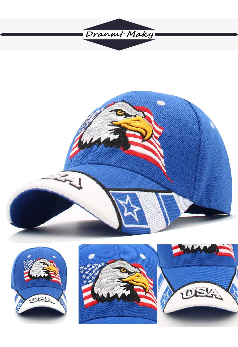 Novo boné de beisebol animal masculino patriótico águia careca e bandeira americana snapback bonés para mulheres eua 3d bordado fazenda caminhoneiro chapéus