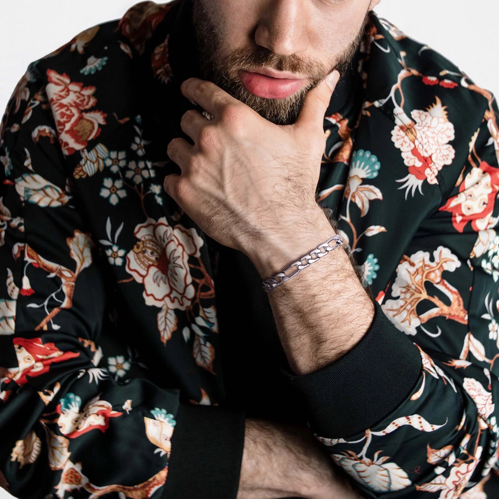 Pulseiras de corrente Figaro Vnox 5mm/7mm para homens meninos, pulseiras de elo de meio-fio de aço inoxidável à prova d'água, joias clássicas simples