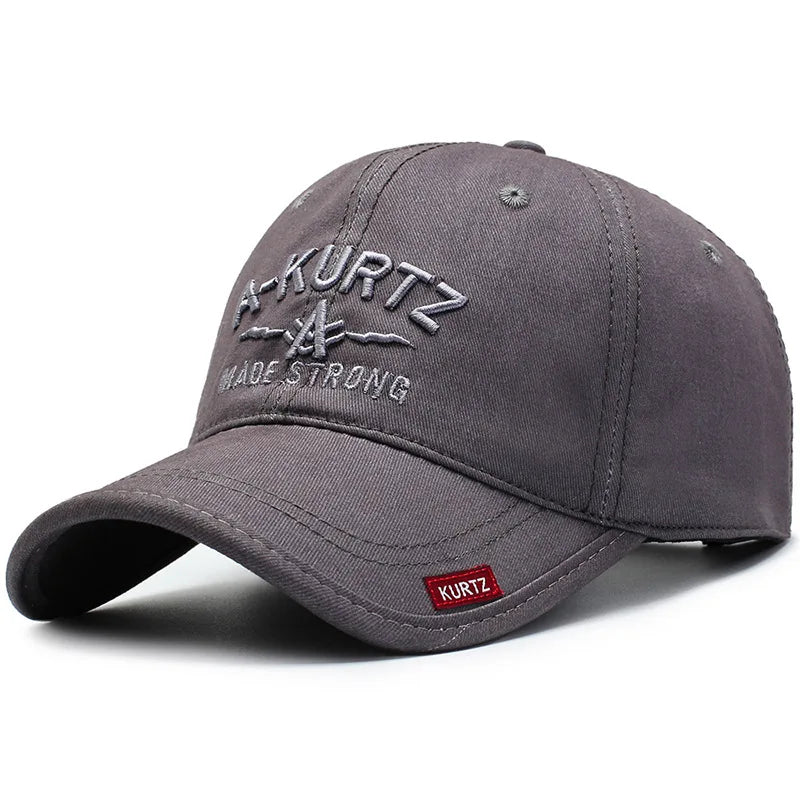 Boné de beisebol bordado masculino e feminino etiqueta vermelha, cabeça grande, topo redondo, respirável, lazer, chapéu de sol, esportes, golfe, moda