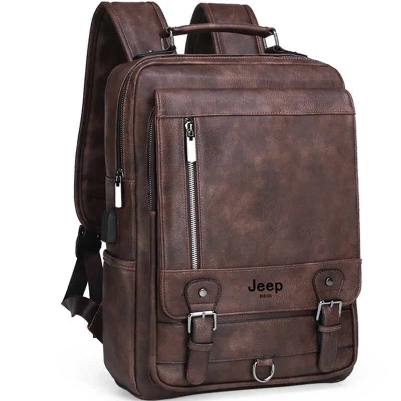 Mochila de Couro Masculina Slot