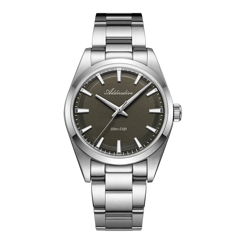 Addiesdive relógio de luxo aço inoxidável 100m à prova dwaterproof água bgw9 relógios quartzo luminoso bolha espelho vidro ad2066 relógio de pulso masculino