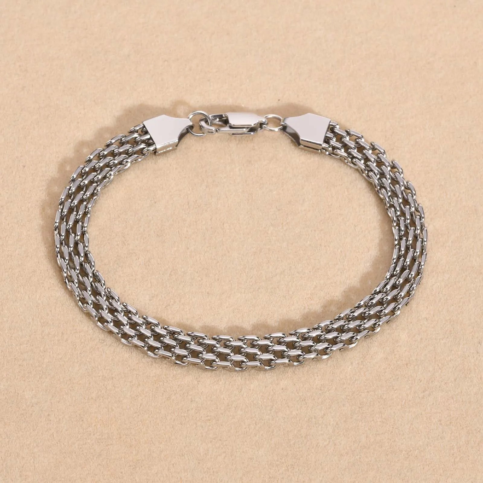 Vnox-Ligação Malha Pulseiras Cadeia para Mulheres e Homens, Aço Inoxidável Pulseira Italiana, Cor do Ouro, Presente Da Jóia, 16.5 cm, 18 cm, 17 cm, 19 cm, 21cm