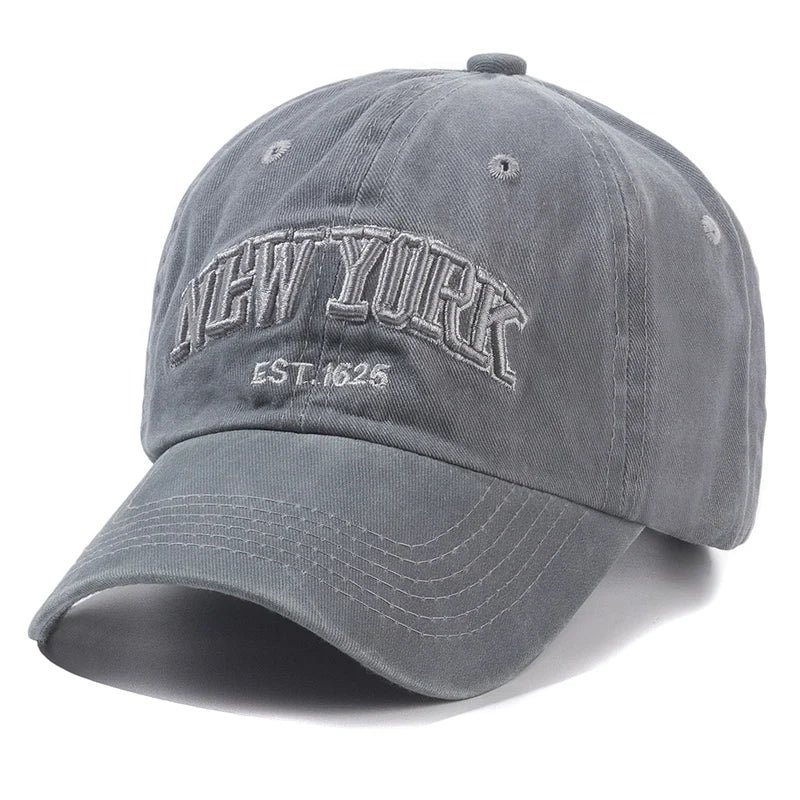 Boné de algodão lavado nova iorquino para homens e mulheres, bonés de beisebol, proteção solar, chapéu pai, snapback ao ar livre, 2021