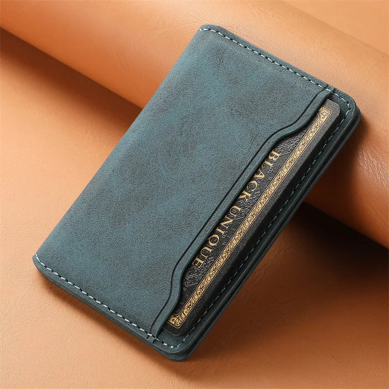 Titular do cartão de couro textura vintage, carteira Magsafe, estojo para iPhone 15, 14, 13, 12, 11 Pro Max Plus, capa de adsorção