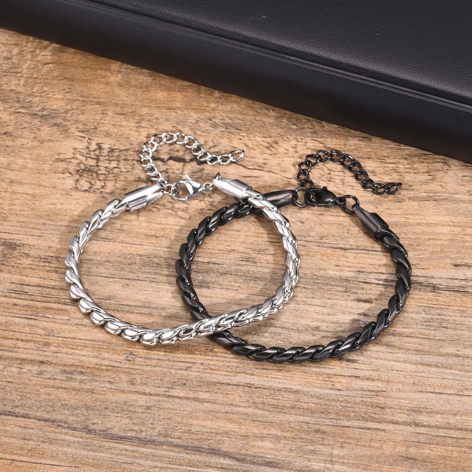 Pulseira Masculina Cobra Punk em Aço Inoxidável