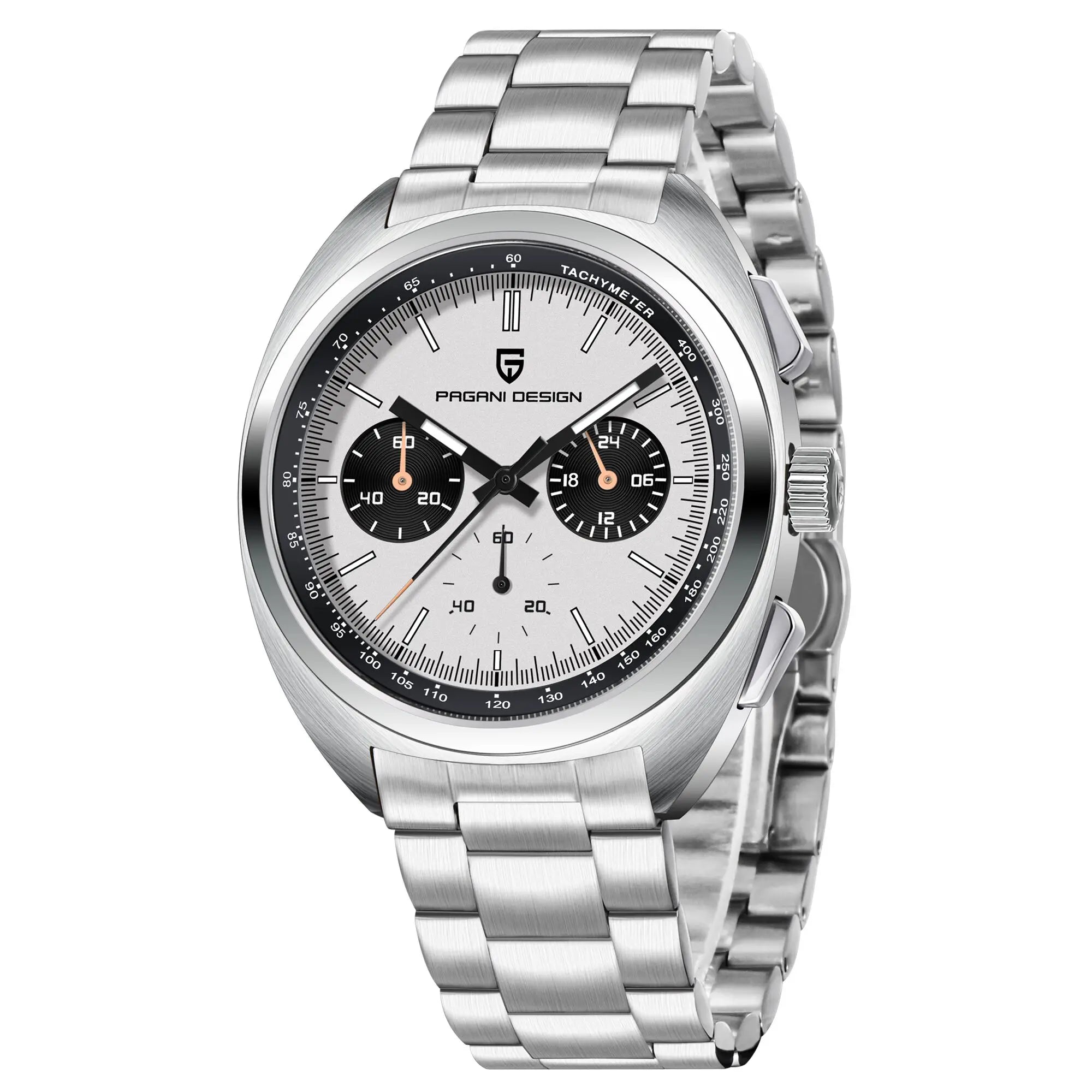 Pagani design 2024 novo panda dial relógios masculinos relógio de quartzo de luxo para homem japão vk63 esporte cronógrafo vidro safira relógio de pulso