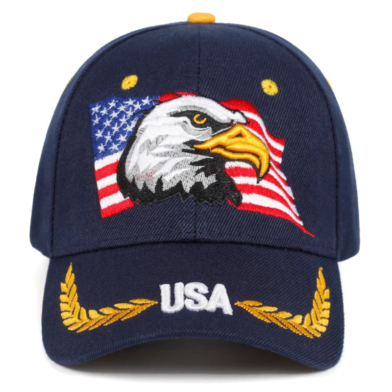 Unisex EUA Águia Bordados Baseball Caps Primavera e Outono Outdoor ajustável Casual Chapéus Sunscreen Hat