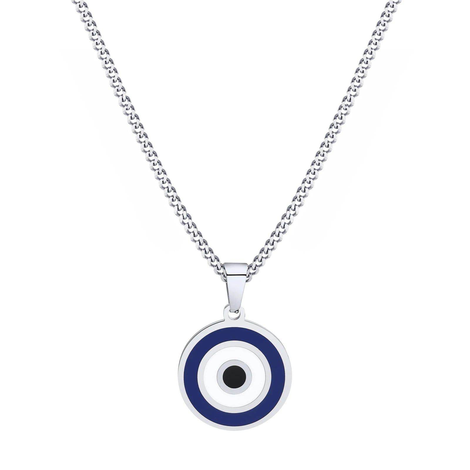 Vnox turco sorte dupla camada mau olhos pingente colar para homem, empilhados colar de olho azul conjunto jóias presente