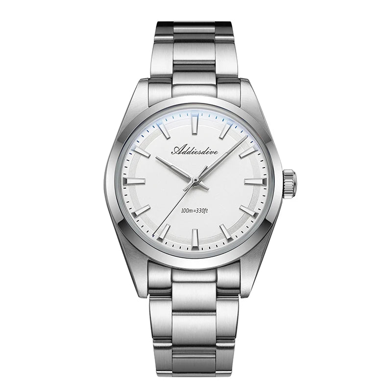 Addiesdive relógio de luxo aço inoxidável 100m à prova dwaterproof água bgw9 relógios quartzo luminoso bolha espelho vidro ad2066 relógio de pulso masculino