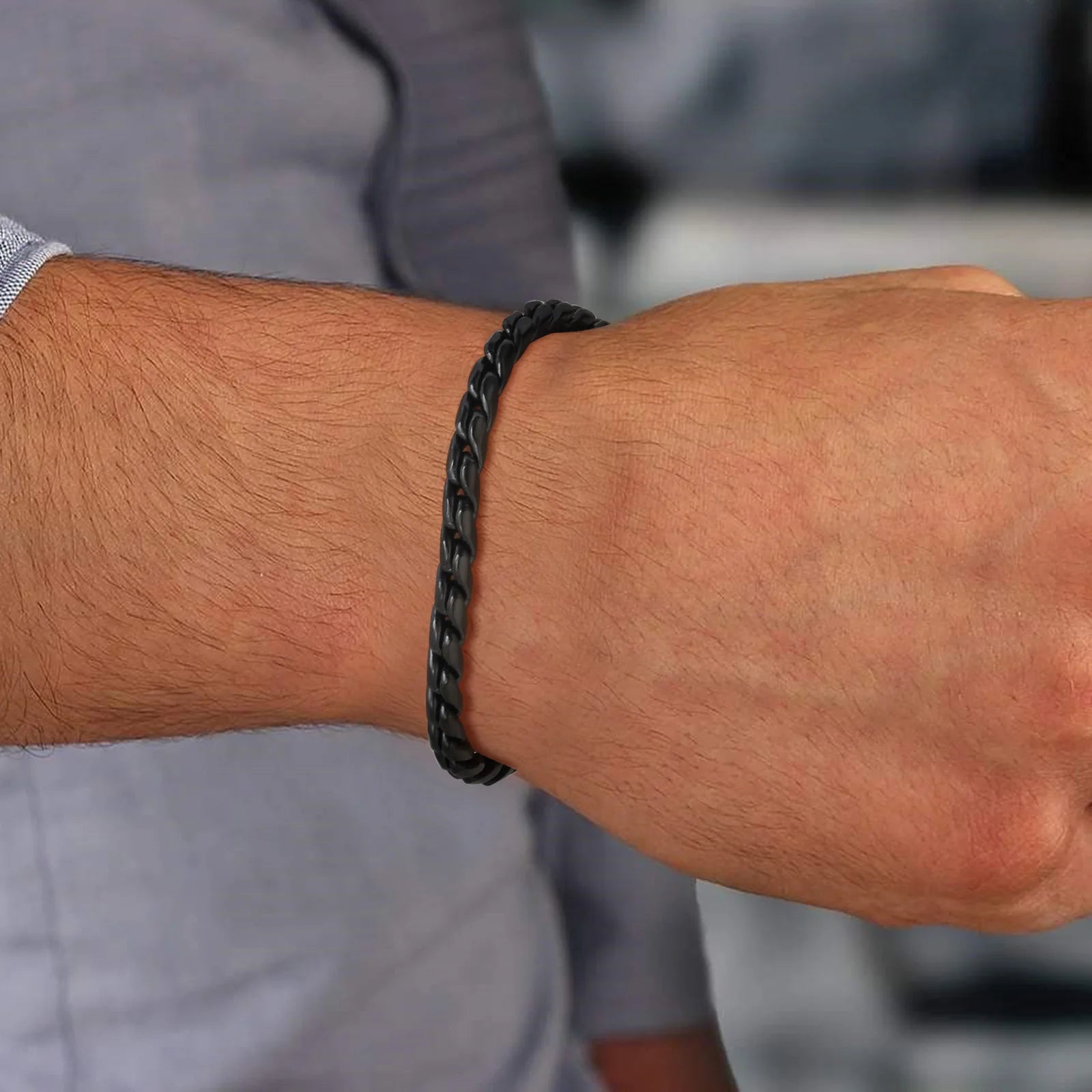 Pulseira Masculina Cobra Punk em Aço Inoxidável