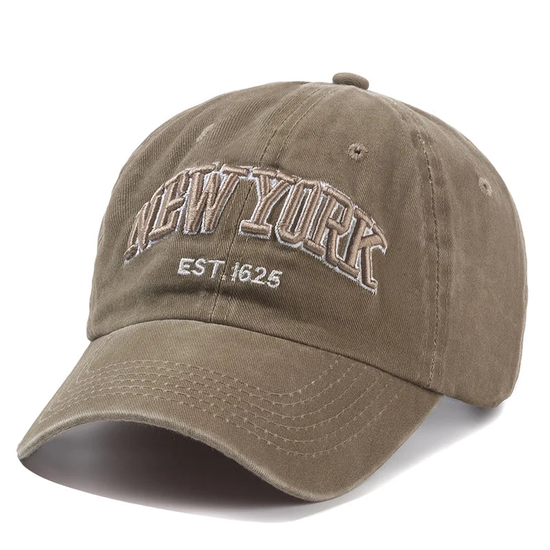 Boné de algodão lavado nova iorquino para homens e mulheres, bonés de beisebol, proteção solar, chapéu pai, snapback ao ar livre, 2021