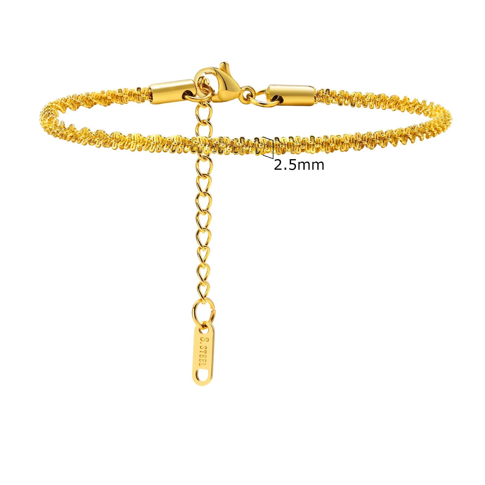 Pulseiras de corrente de elo Vnox Gypsophila Rolo para homens e mulheres, pulseira de elo de aço inoxidável banhado a ouro PVD joias para presente