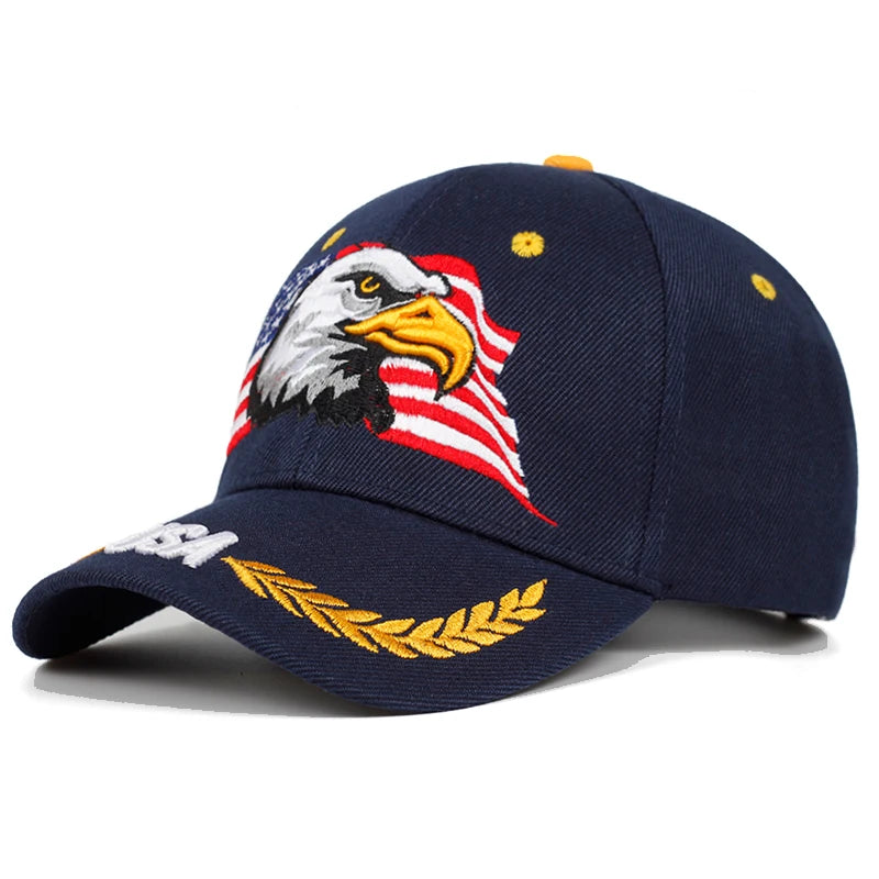 Unisex EUA Águia Bordados Baseball Caps Primavera e Outono Outdoor ajustável Casual Chapéus Sunscreen Hat