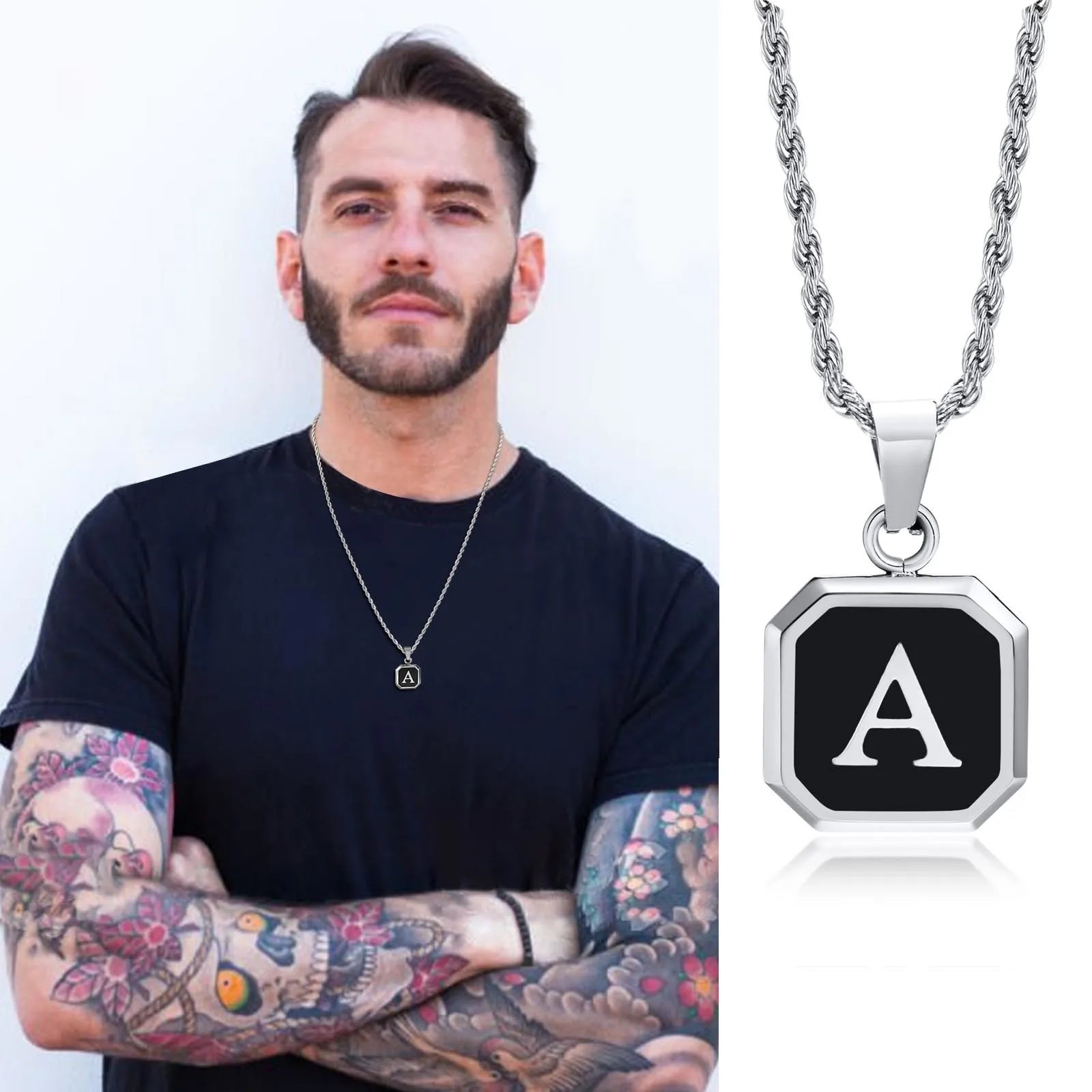 Colar Masculino com Letra Inicial - Estilo e Personalidade
