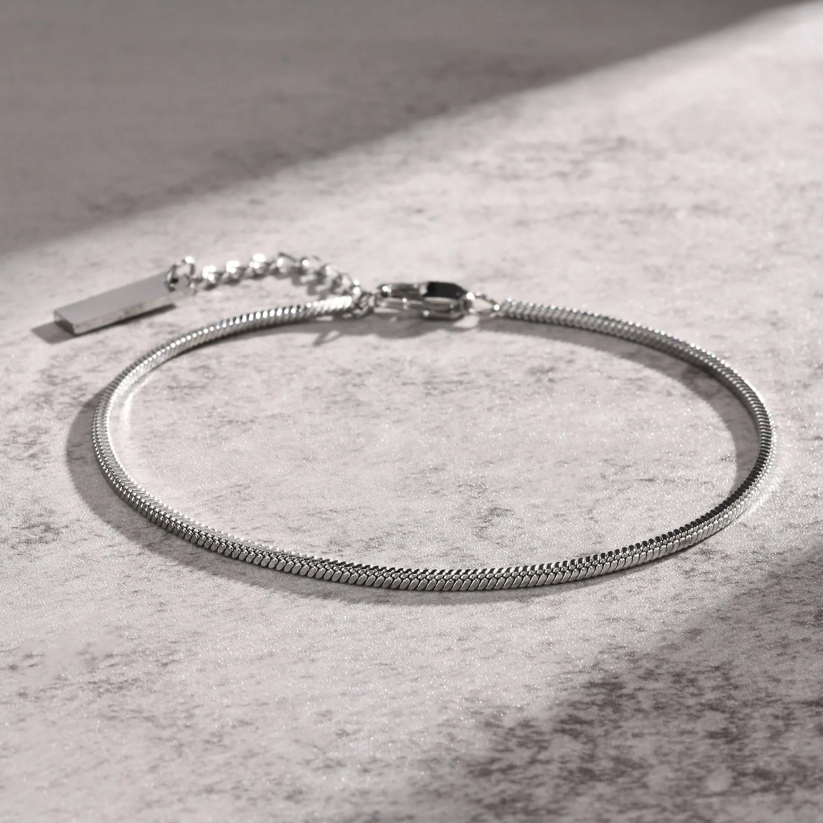 Vnox-Quadrado Cobra Pulseiras Cadeia para Homens, Pulseira de Aço Inoxidável Legal, Pulseira Casual Básica