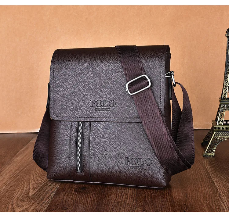 Bolsa de ombro de couro luxuosa para homens, bolsa crossbody de grande capacidade, bolsas de mensageiro masculinas de marca luxuosa
