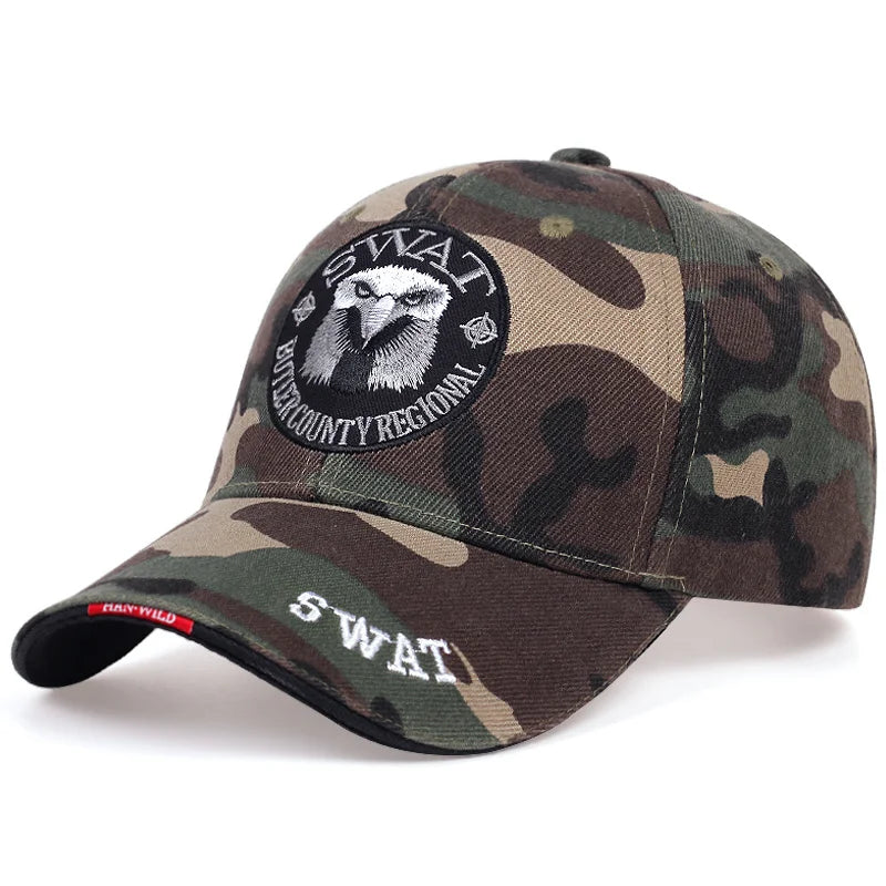 Boné de exército swat masculino e feminino, águia bordada, boné de beisebol preto, snapback tático, osso, masculino, homens