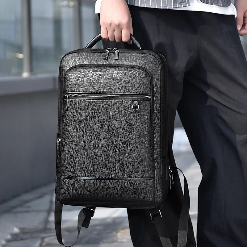 Mochila Executiva Masculina em Couro Ecológico com Carregamento USB