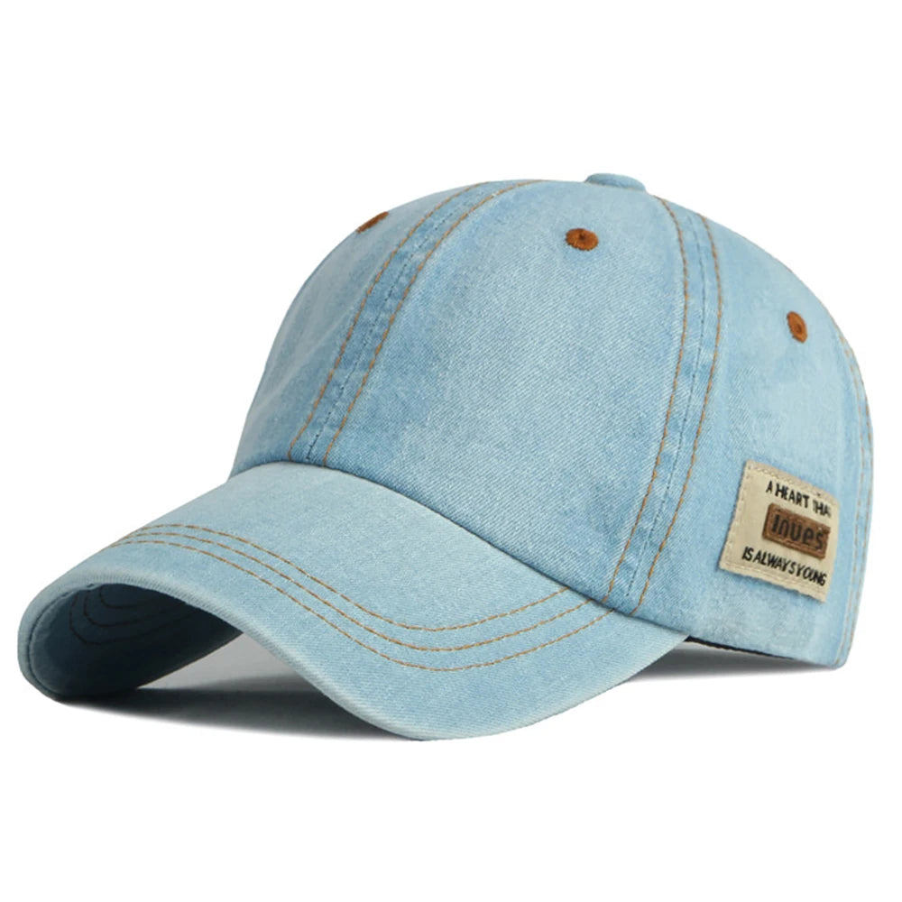 FS-Bonés de beisebol vintage céu azul denim para homens e mulheres, chapéu camionista de alta qualidade, snapback, boné hip hop, ossos, marca