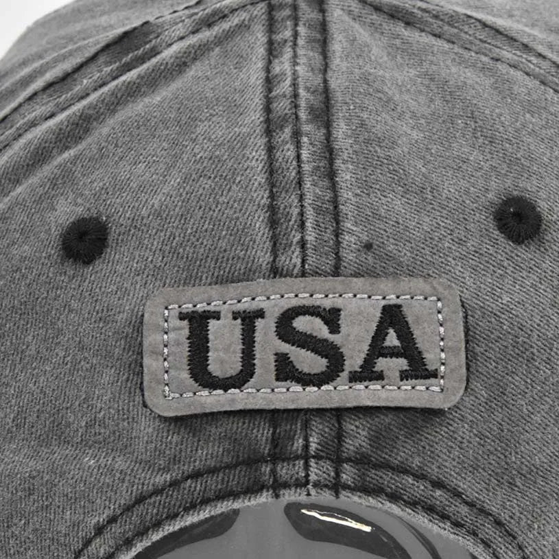 Chapéus de bandeira americana vintage lavado angustiado algodão pai chapéu boné de beisebol ajustável trucke rmen estilo feminino headwear