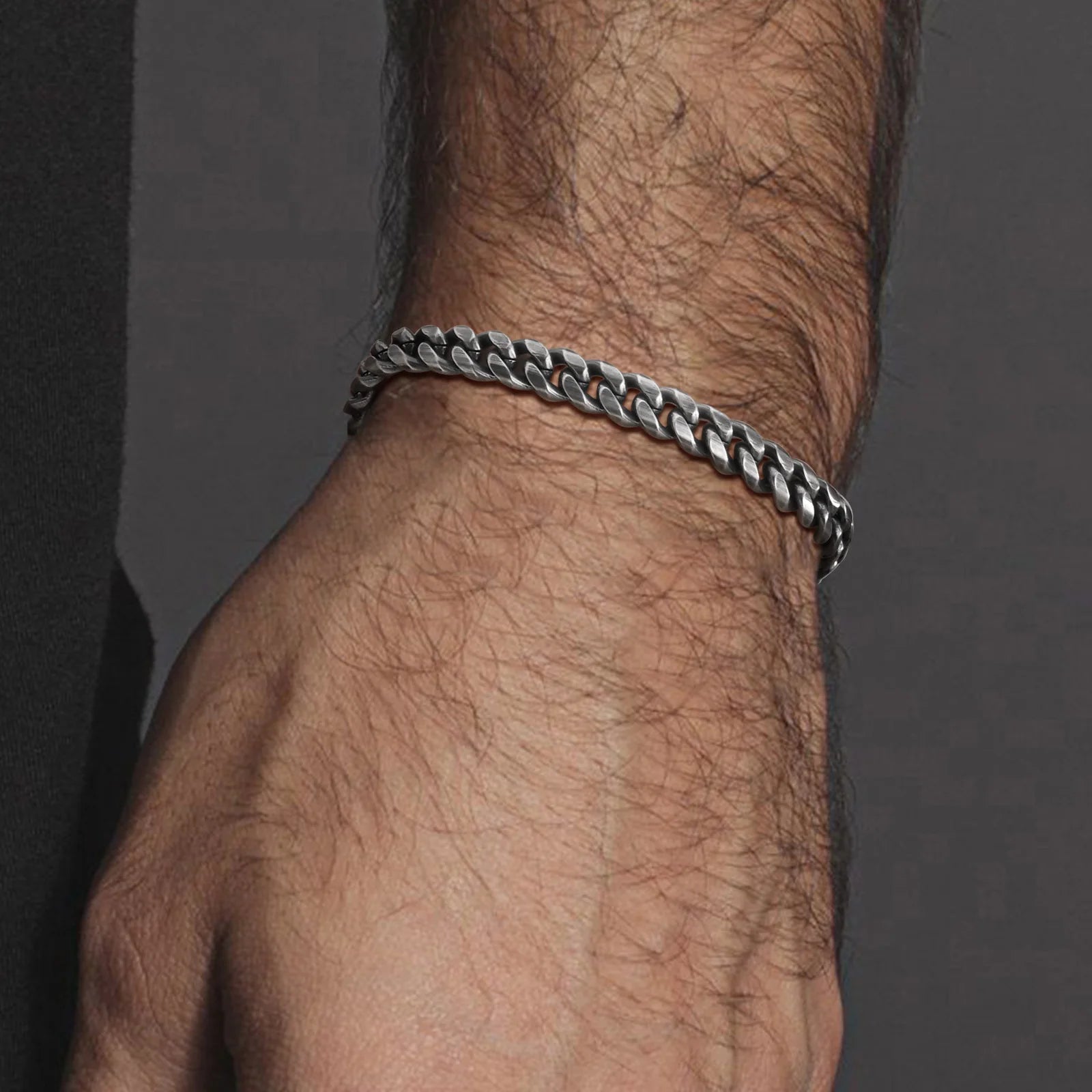 Pulseira de elo cubano Vnox de 6,5 mm para homens, pulseira de links Miami de aço inoxidável, joias masculinas retrô clássicas