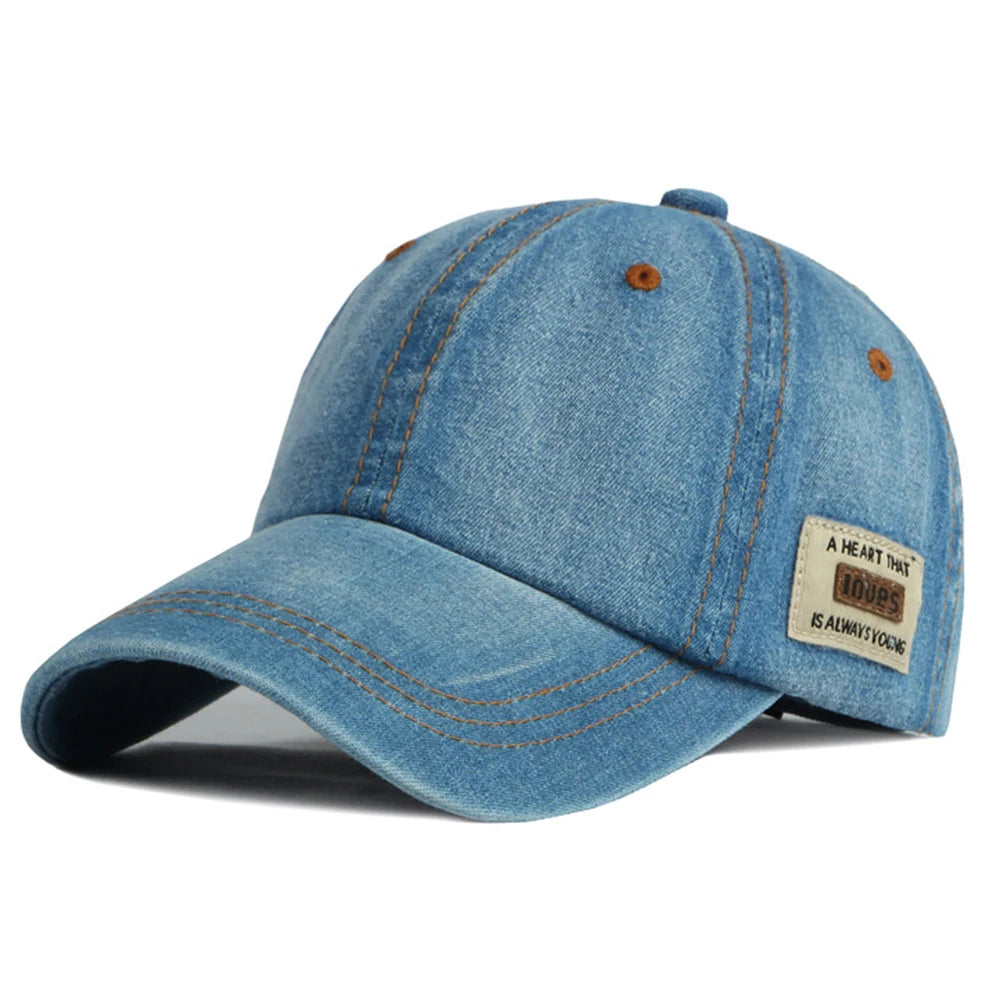 FS-Bonés de beisebol vintage céu azul denim para homens e mulheres, chapéu camionista de alta qualidade, snapback, boné hip hop, ossos, marca