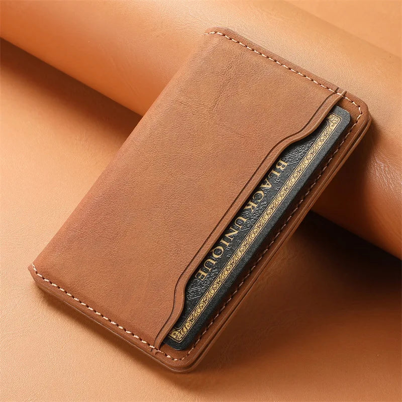 Titular do cartão de couro textura vintage, carteira Magsafe, estojo para iPhone 15, 14, 13, 12, 11 Pro Max Plus, capa de adsorção