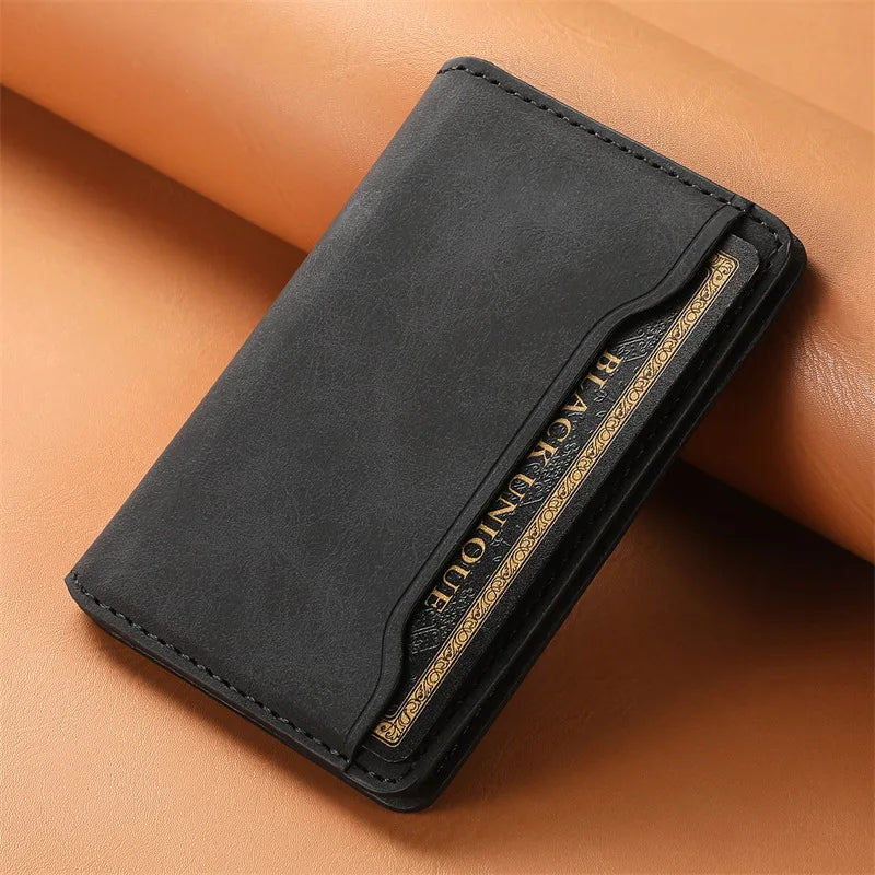 Titular do cartão de couro textura vintage, carteira Magsafe, estojo para iPhone 15, 14, 13, 12, 11 Pro Max Plus, capa de adsorção