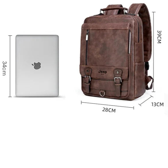 Mochila de Couro Masculina Slot