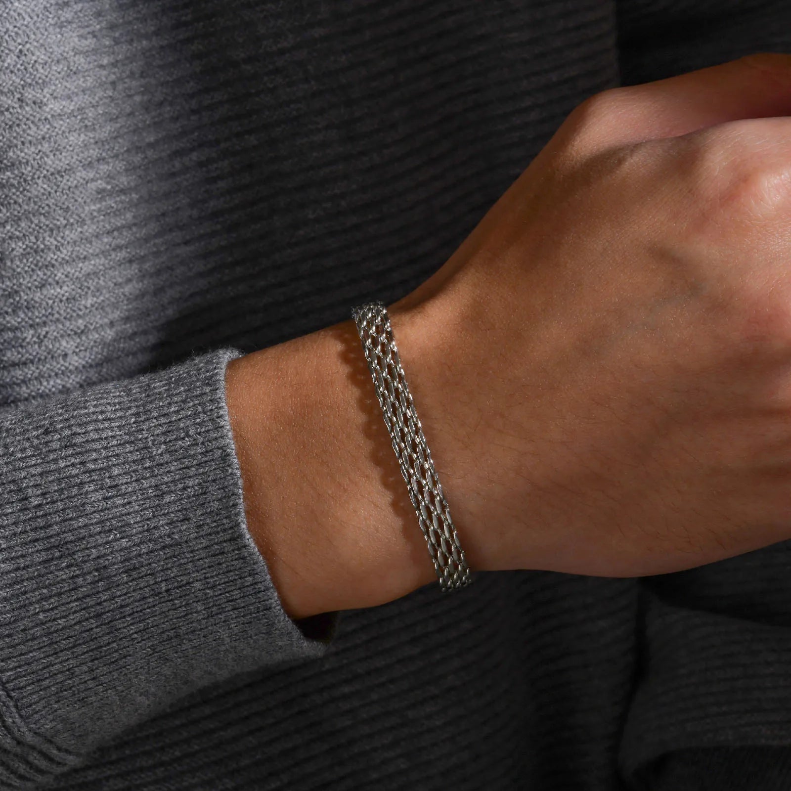 Vnox-Ligação Malha Pulseiras Cadeia para Mulheres e Homens, Aço Inoxidável Pulseira Italiana, Cor do Ouro, Presente Da Jóia, 16.5 cm, 18 cm, 17 cm, 19 cm, 21cm