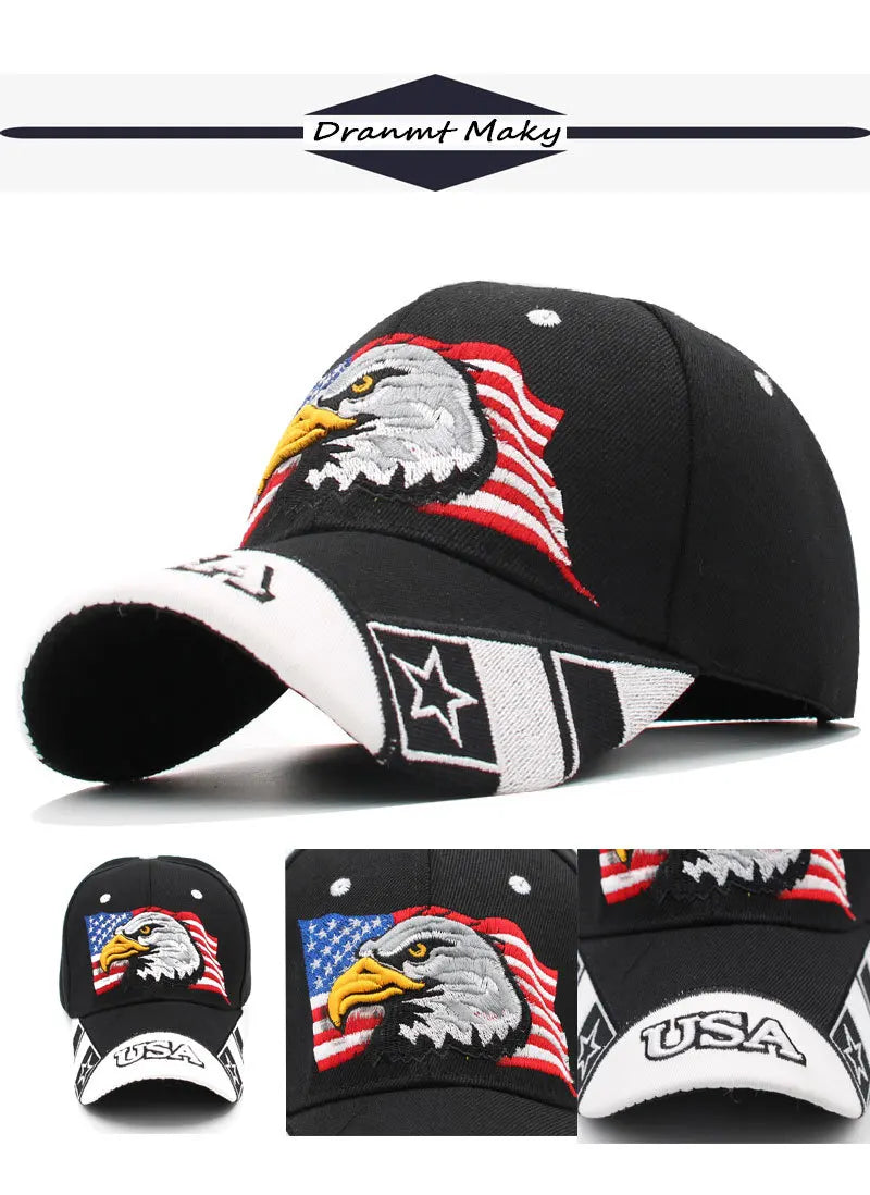 Novo boné de beisebol animal masculino patriótico águia careca e bandeira americana snapback bonés para mulheres eua 3d bordado fazenda caminhoneiro chapéus