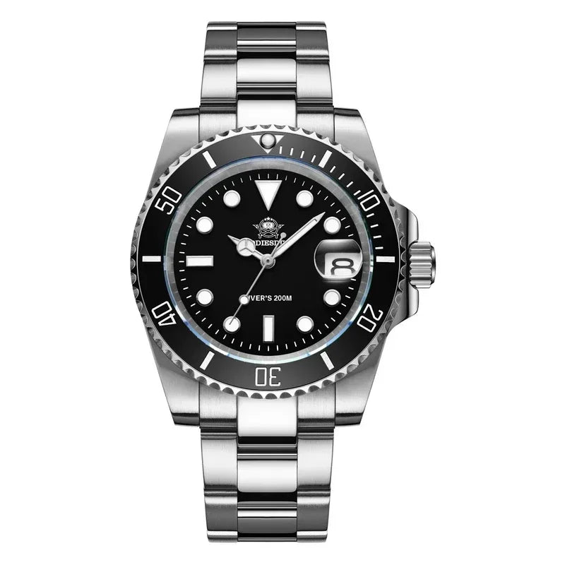 Relógios de mergulho em aço inoxidável masculino ADDIESDIVE, europeu e americano Business H3 Quartz Watch, impermeável ao ar livre esportes relógio de pulso