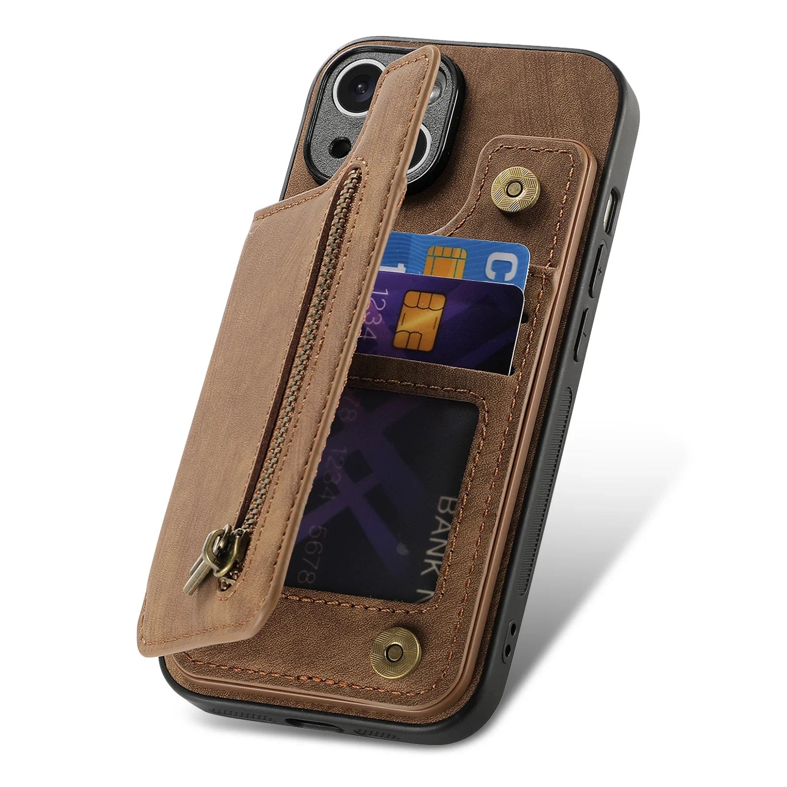 Carteira de Couro com Zíper para iPhone - Baron