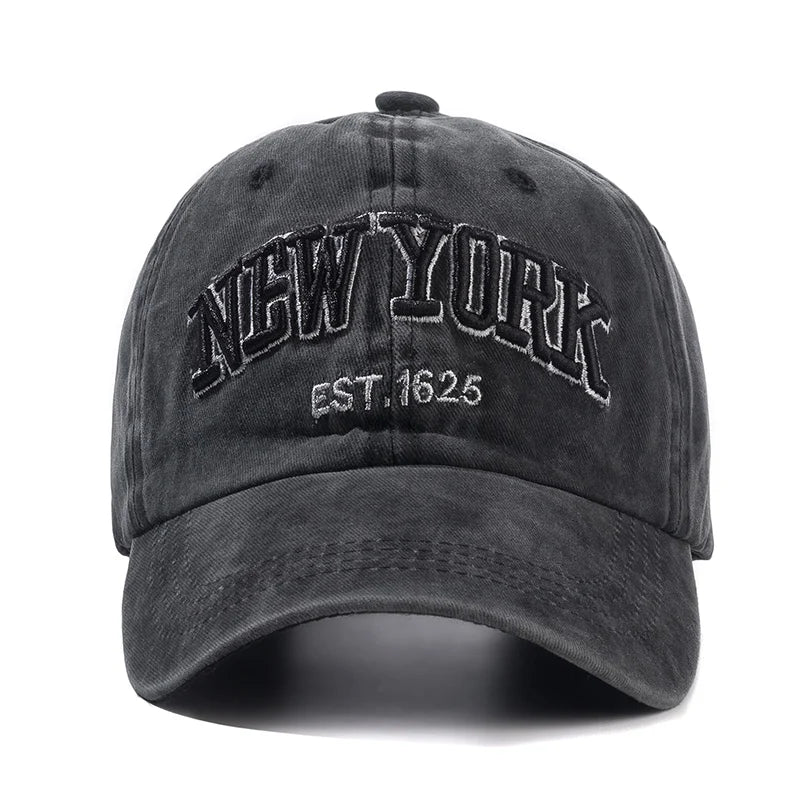 Boné de algodão lavado nova iorquino para homens e mulheres, bonés de beisebol, proteção solar, chapéu pai, snapback ao ar livre, 2021