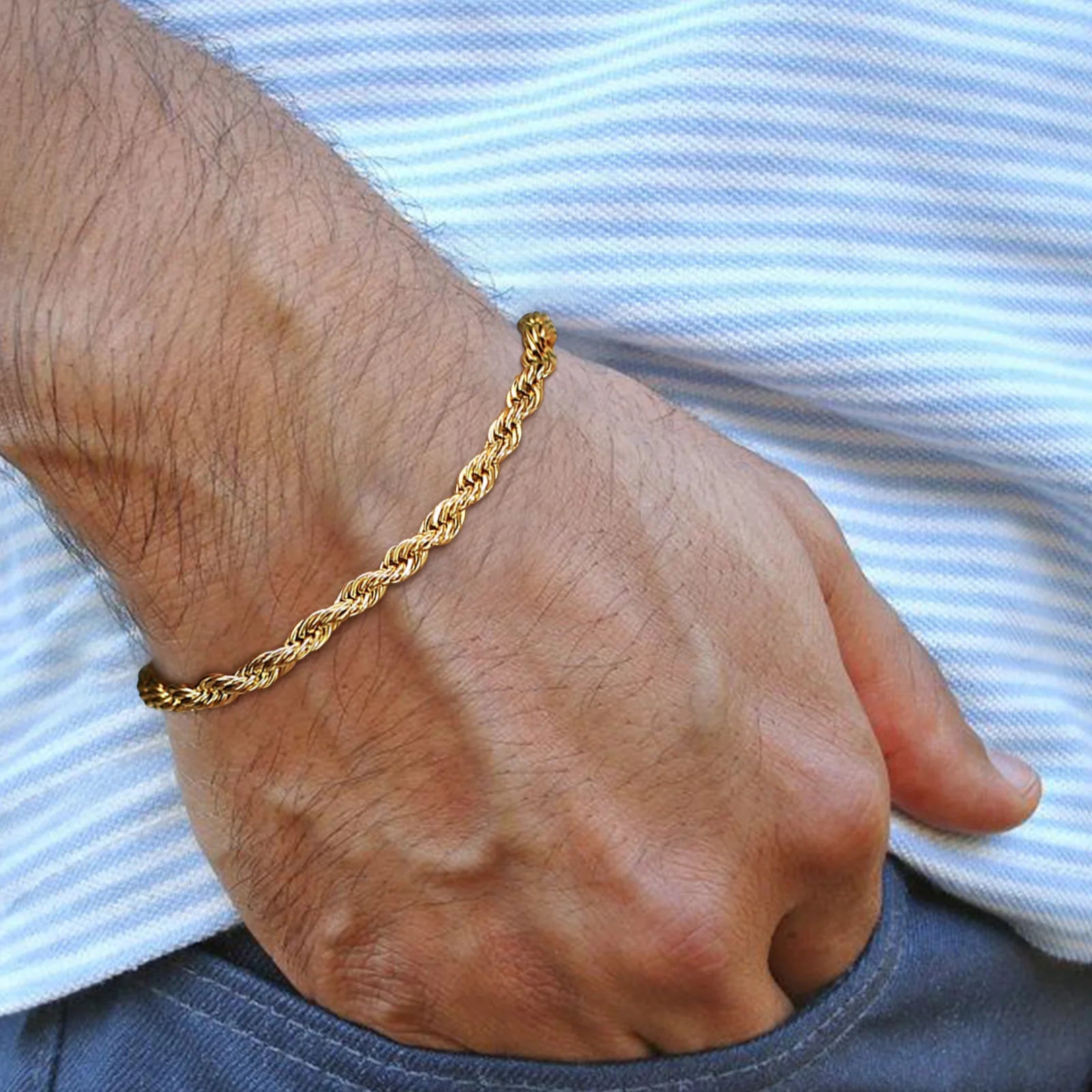 inoxidável masculina pulseira